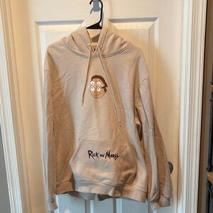 H&M Beige and Light Blue Hoodie Rick & Morty